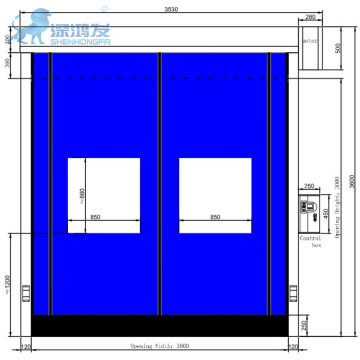 PVC Industrial High Speed Zipper Rolling Shutter door