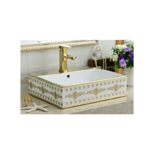Artistic Golden Basin Counter Basin Ceramics Bathroom Art Basin