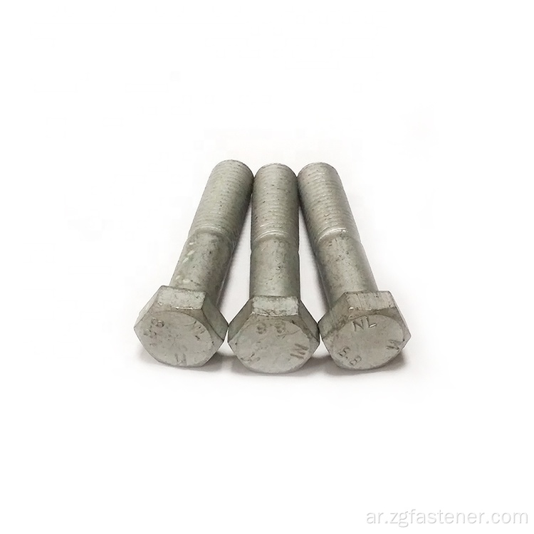 Jiangsu DIN931 Fastener 4.8 الصف Hex Head Bolt Dip Dip Golvanized