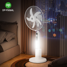 Remote Control 18'' Rechargeable AC DC Pedestal Stand Fan with Light