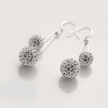 Boucles d’oreilles argent Shamballa boucle d’oreille avec des pierres brillantes