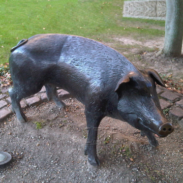 Hot Casting Life Size Statue Antique Bronze Brass Wild Pig Sculpture