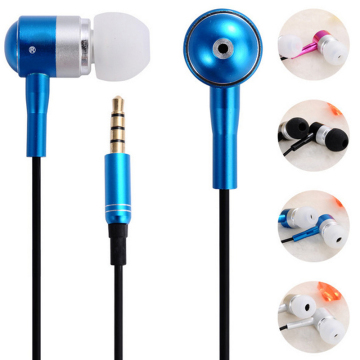 Soft Light and Durable In-ear Black Metal Earphone