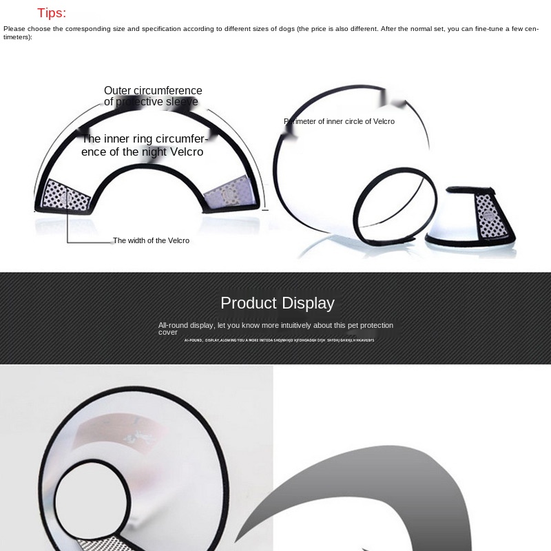 Pet Anti-bite Ring Pu Protective Cover Anti-licking Dog Collar Cat Postoperative Transparent Beauty Soft Headgear