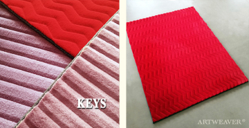 Square Faux Fur Rug Red