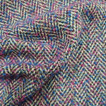 Woolen boucle herringbone design fabric