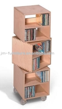 wooden CD shelf