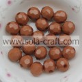 Crystal Solid Brown Color 4MM Natural Faceted Agate Beads For Jewelry Accessories