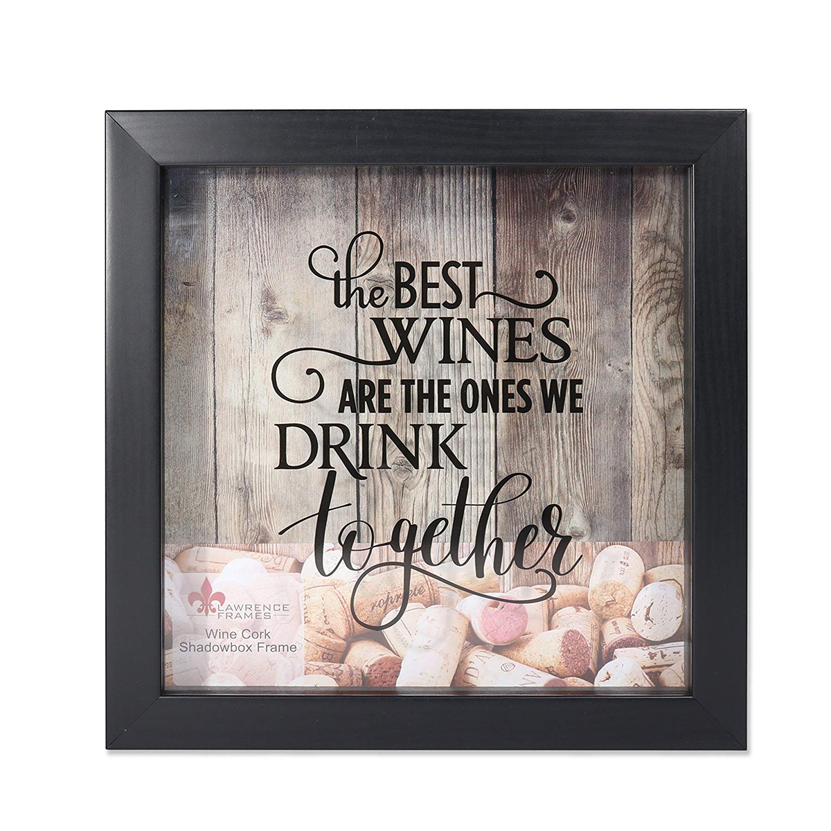 High Quality Customized Solid Wood Money Box Bank 3D Shadow Box Black Photo Picture Frames Wine Cork Holder