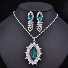 Hermosa astilla rubí tono encanto de diamantes de imitación conjunto de joyas