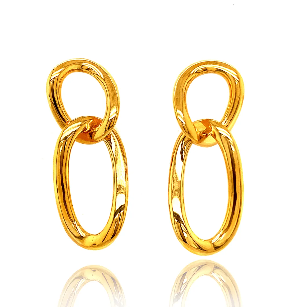 925 Silver K Gold Jewelry Fashion Circle Earrings Gemopia