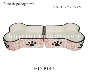 Newest Ceramic bone shape dog bowl