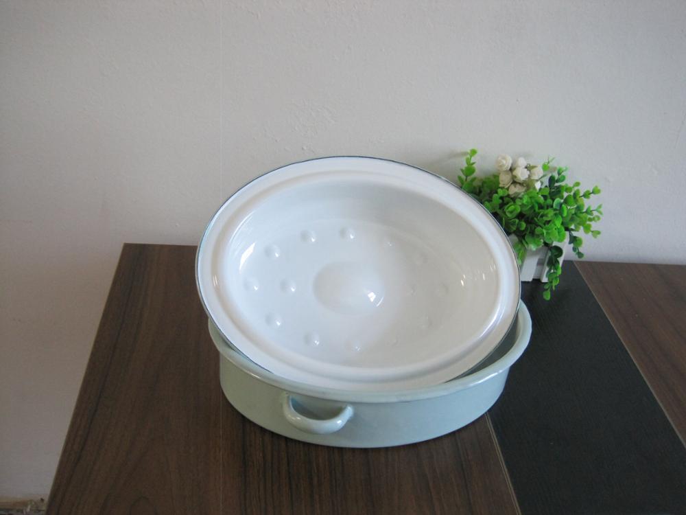 Oval Enamel Roaster Pot Roaster Pan Casserole With Lid