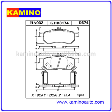 WHOLESALES CAR DISC BRAKE PADS FOR HONDA GDB3174/D374 WEVER/KAMINO ASBESTOS FREE