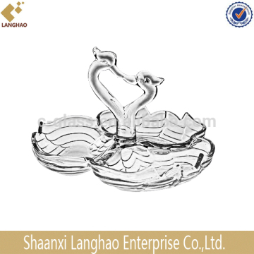 Decorativ Clear Glass Plate With Flower Design