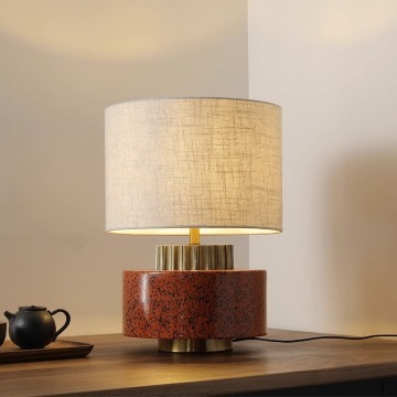 Japanese Wabi-Sabi Style Retro Pottery Table Lamp for Bedroom and Living Room Decor