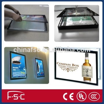 Aluminium frame magnetic led light box with crylic panel