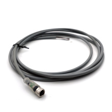 Straight M8 Female 4Pole Connection Cable with LED