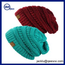 2016 High Quality women soft oversized cable knit slouchy beanie hat