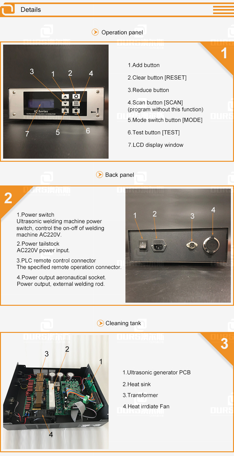 Stable 900W 15KHZ Ultrasonic Welding Of Fabric Generator Ultrasonic Spot Welder Used In PP/PE/POM Material Welding