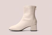 2021 back zipper flat square toes combat boot