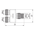 IP67 M8-2M8 Y Konektor Pin Tipe 4