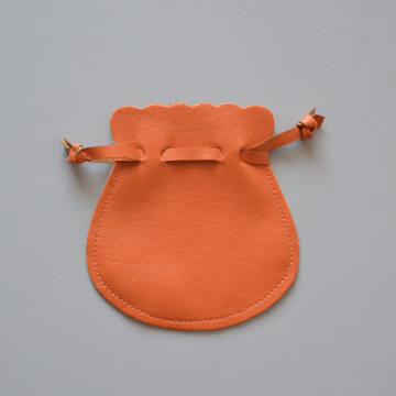 leather pouch with drawstring business card bag