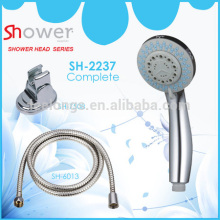 Universal showering with chrome shower hose and bracket hand shower set