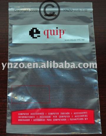 Printed plastic ziplock bag