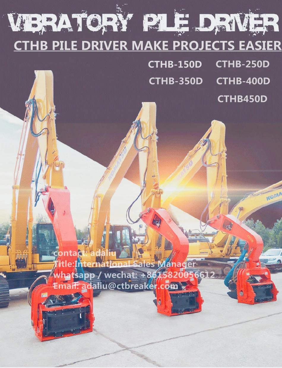 20-25t Excavator Mounted Hydraulic Concrete Pile Driver Vibro Hammer for Sale