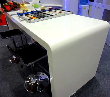 Acrylic Solid Surface Commercial Restaurant Tables / Dinner Tables Marble Table Tops