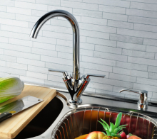 New style Chrome Double Handle Single Hole Brass kitchen faucets