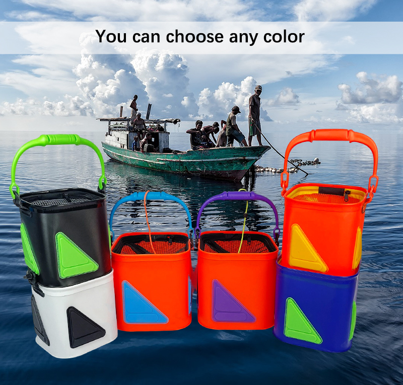 EVA Fishing Gear Portable EVA Collapsible Live Fish Box Tackle Storage Bag Filter Net Fishing Bucket