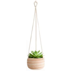 Keramische hangende planter macrame plantenhouder