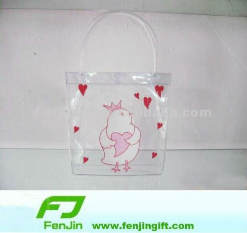 lovely handle pvc clear bags