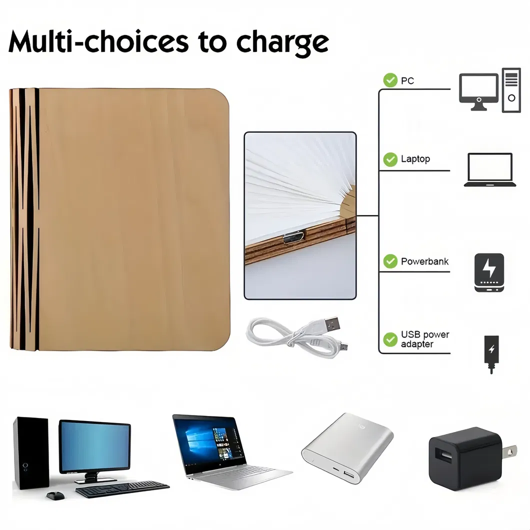 Portable Magnetic Book Light with USB Charging Capability