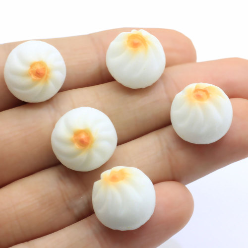 Kawaii Steamed Bun Shaped Resin mini Cabochon For DIY Toy Decor Beads Charms Kids Handmade Craftwork Ornaments