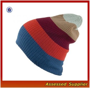 XJ01211/Stripped beanie knitted hat / acrylic beanie knit hat winter hat