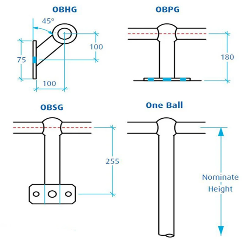 Webforge Ball Joint Type Galvanized Stanchions with Different Types