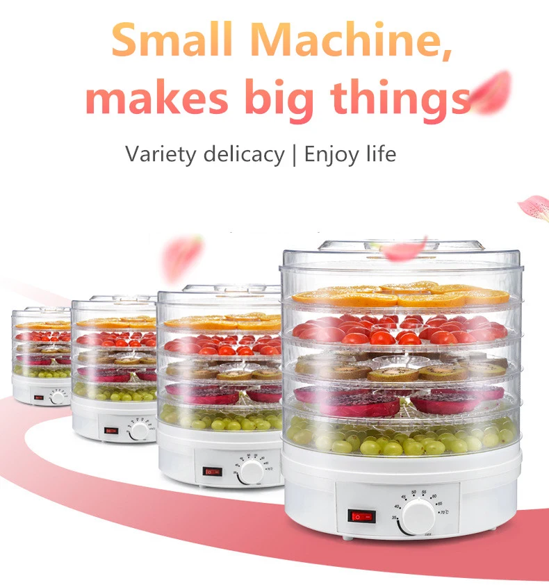 Wholesales 5 Trays Home Use Small Food Dryer Food Dehydrator for Fruit Vegetable Meat