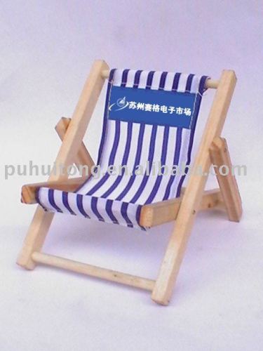 wooden beach chair shape mobile phone holder