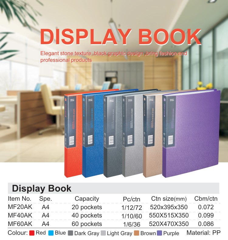 high quality New Design 60pockets A4 display book