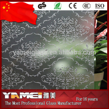 2016 hot sale acid etched pattern glass