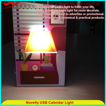Innovative page calendar portable special led light