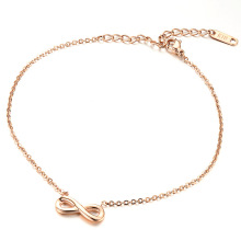 Stainless steel 14k rose gold infinity ankle bracelet