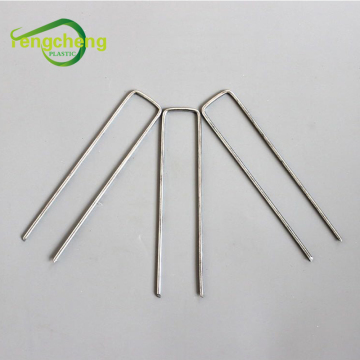 10cm Stainless steel silver U pins weed mat