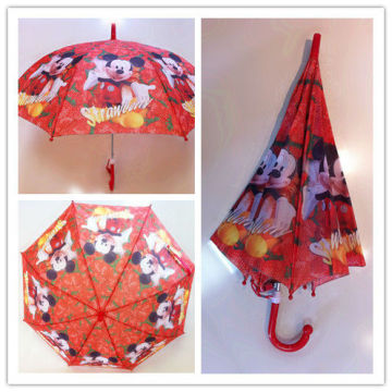 auto open red kids rain umbrella