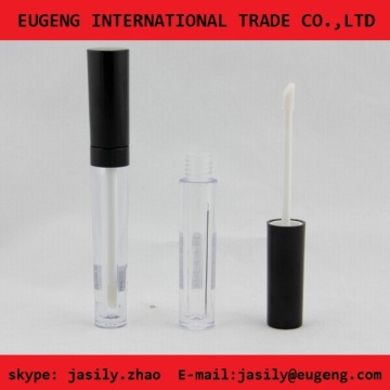 black cap lip gloss tube with applicator