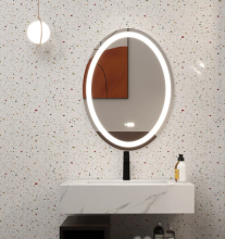 Customized Oval LED Light Bathroom Mirrors with Anti-Fogging Technology