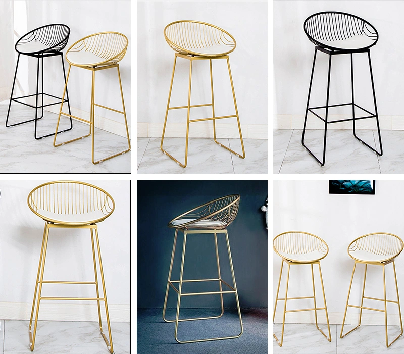 Hotel Restaurants Furniture Golden Metal Bar Chair